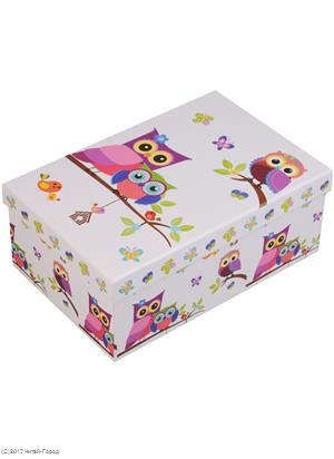 Коробка подарочная Совы на белом 21*14*8.5см, картон, Kairui 13-Kairui-HZ-907L