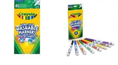 Набор смываемых фломастеров, Crayola "Супер чисто" 8цв., коробка с европодвесом 58-8330