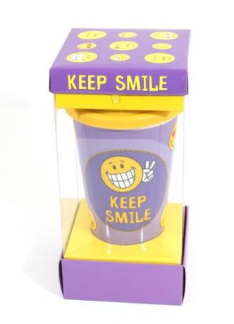 Стакан керамический Keep smile (ПВХ бокс)