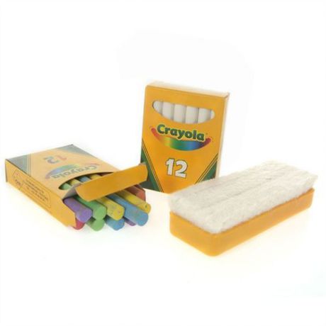 Набор белых и цветных мелков, Crayola, 24шт., коробка с европодвесом 98268