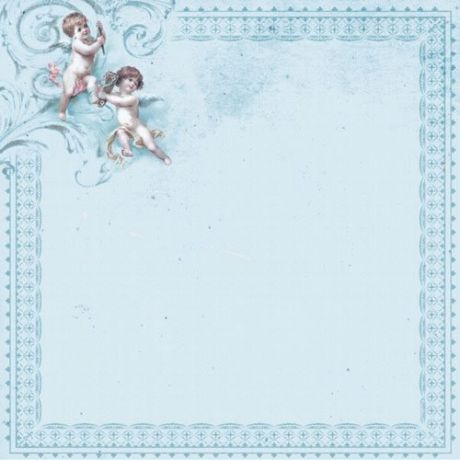 Бумага для скрапбукинга, Craft Premier Малыш и малышка ангелы на голубом 30,5*30,5см
