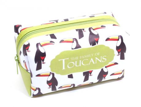 Косметичка на молнии Toucans (Туканы) (16х8) (ПВХ бокс)