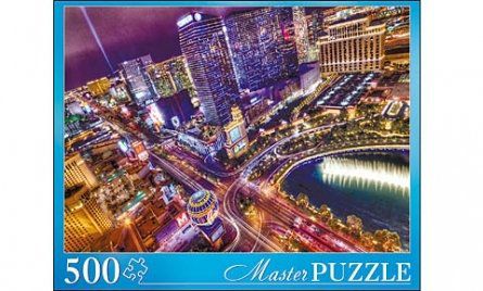 Пазл Masterpuzzle 500 эл 50*34,5см Ночные огни Лас-Вегаса АЛМП500-6172