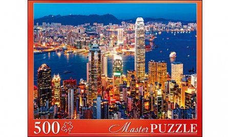 Пазл Masterpuzzle 500 эл 50*34,5см Ночной Гонконг ГИМП500-6159