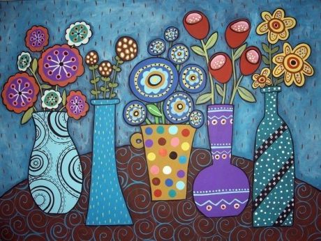 Набор для творчества, Картина цветным песком Букеты в вазах, Карлы Жерар 30*40см