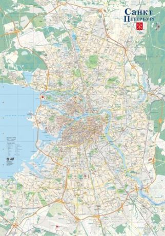 Санкт-Петербург : карта настенная. 1 : 35 000. (100х70)