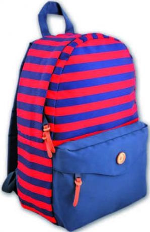 Рюкзак молодежный, Феникс+, Красный+синий/полосы 40х28х12см, полиэстер, 37247