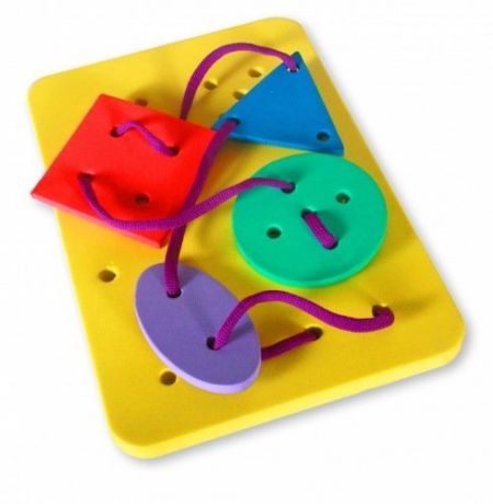 Игрушка, Шнуровка Пластина с 4 геометрическими фигурами 16,5*1*21, артикул 603