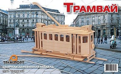 Конструктор, Модель для сборки, Трамвай, артикул П150