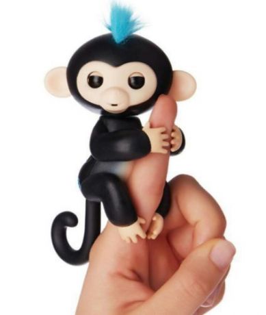Интерактивная игрушка Ручная обезьянка Fingerlings Финн (чёрная) 12см