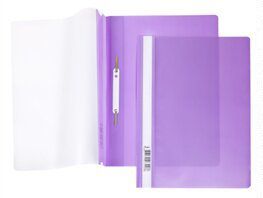Папка-скоросшиватель, А4 Hatber 140/180мкм Фиолетовая, пластиковая прозрачный верх