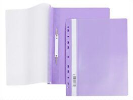 Папка-скоросшиватель, А4 Hatber 140/180мкм Фиолетовая, пластиковая с перфорацией прозрачный верх