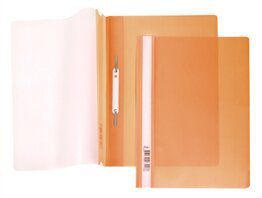 Папка-скоросшиватель, А4 Hatber 140/180мкм Оранжевая, пластиковая прозрачный верх