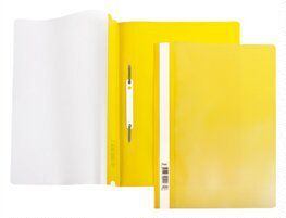 Папка-скоросшиватель, А4 Hatber 140/180мкм Желтая, пластиковая прозрачный верх