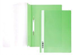 Папка-скоросшиватель, А4 Hatber 140/180мкм Зеленая, пластиковая прозрачный верх