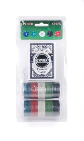 Набор фишек Magic Home из пластика для покера: 60 фишек, 1 колода карт, 12*24.5см 77324