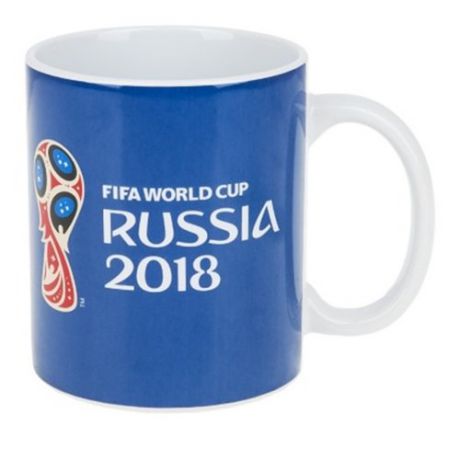 Сувенир, Кружка керамическая ЧМ 2018. Кубок 330мл.Кубок, синяя FIFA7-2018-