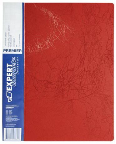 Папка А4 Премьер с металлическим прижимом Expert Complete Premier красная до 150л.