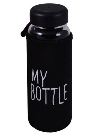 Бутылка в чехле My Bottle черная (стекло) (500мл)