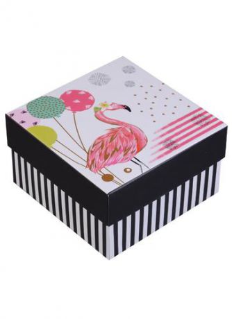 Коробка подарочная Happy flamingo 13*13*7,5см, картон, Хансибэг