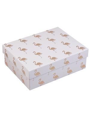 Коробка подарочная Gold flamingo 11,5*11,5*10см, картон, Хансибэг