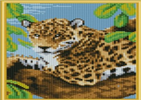 Набор для творчества, Алмазная мозаика Леопард на отдыхе (класс.) 22*32см, (17цв.) AC22010