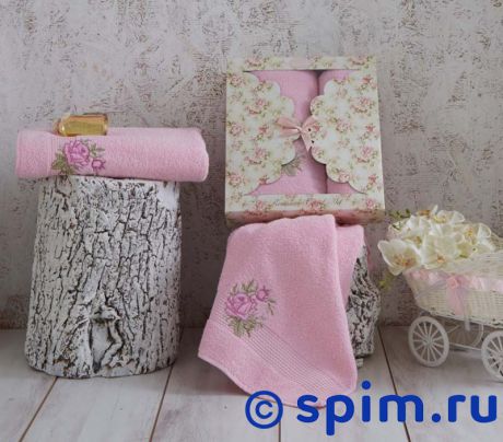Комплект полотенец Karna Romans, розовый