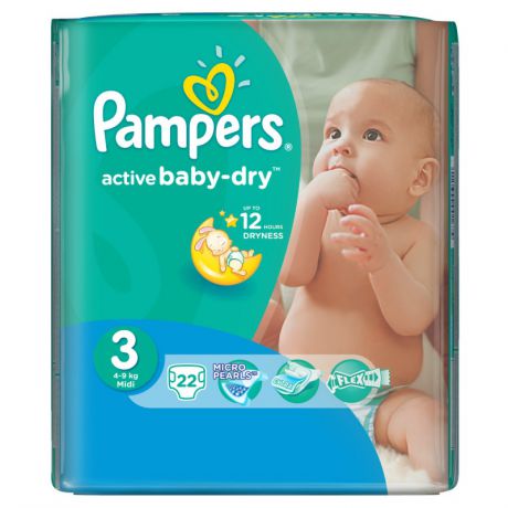 Pampers Подгузники Active Baby midi (4-9 кг), 22 шт.