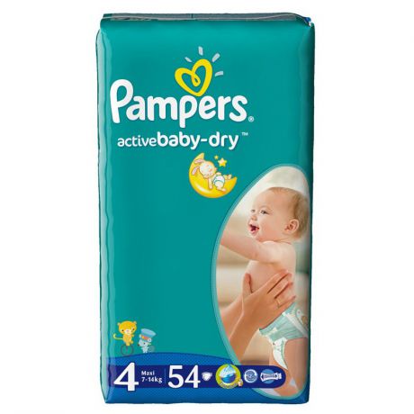 Pampers Подгузники Active Baby Maxi (7-14 кг), 54 шт.