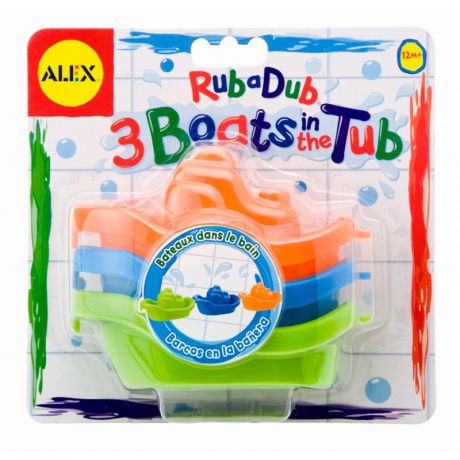 ALEX Игрушки для ванны 3 цветные лодочки