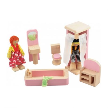 Мир деревянных игрушек Набор мебели для кукол Ванная комната