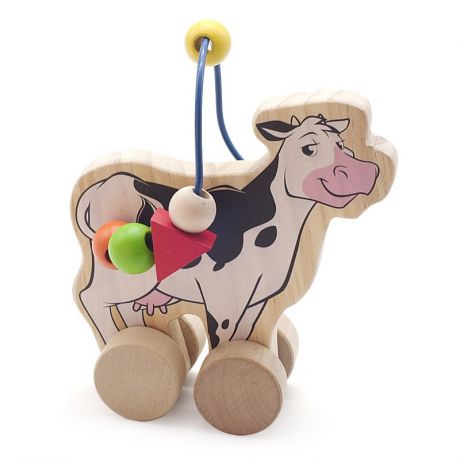 Мир деревянных игрушек Лабиринт-каталка Корова