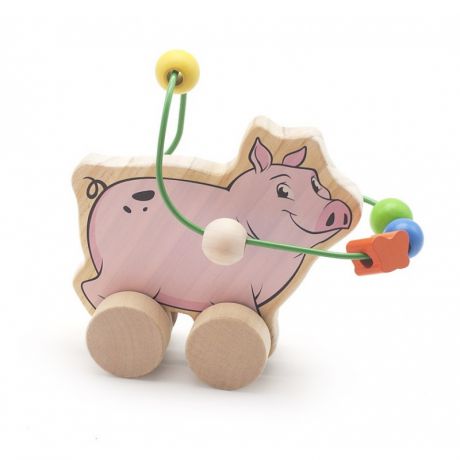 Мир деревянных игрушек Лабиринт-каталка Свинья