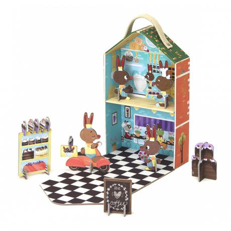 Krooom Игровой набор для путешествий Кроличья пекарня