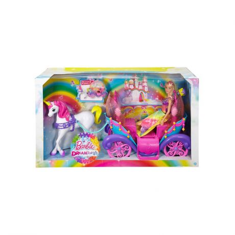 Mattel Игровой набор Barbie Радужная карета и кукла