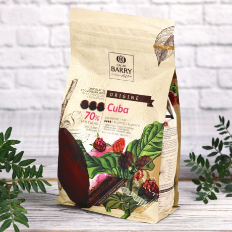 Горький шоколад для фонтанов Cacao Barry Origine "Cuba" 70% (1 кг, в каллетах)