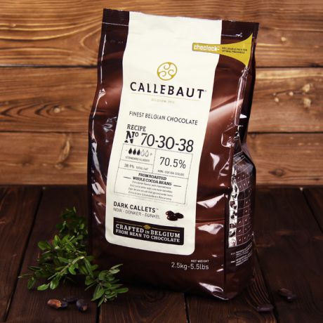 Горький шоколад для фонтанов Callebaut Strong 70,5% (2,5 кг, в каллетах)