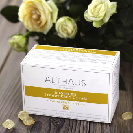 Чай ройбуш Althaus "Rooibush Strawberry Cream" (35 г, 20 пакетиков по 1,75 г)