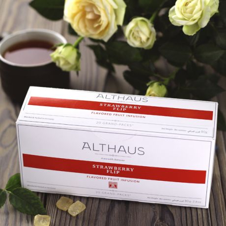 Фруктовый чай Althaus "Strawberry Flip" (80 г, 20 пакетиков для чайника по 4 г)