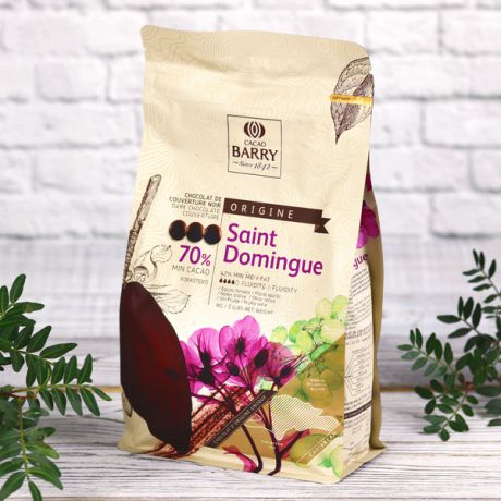 Горький шоколад для фонтанов Cacao Barry Origine "Saint-Domingue" 70% (1 кг, в монетах)