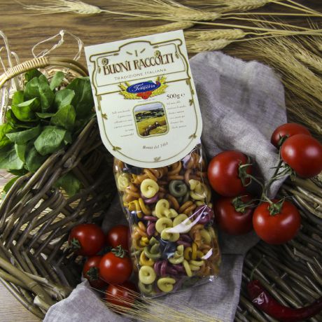 Паста Pastificio Temporin "Троттоле" разноцветная из твёрдых сортов пшеницы (500 г)