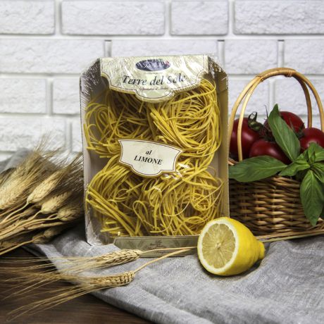Паста Pastificio Temporin "Лингвини" с лимоном из твёрдых сортов пшеницы (гнёзда, 250 г)