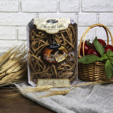 Паста Pastificio Temporin "Тальятелле" с белыми грибами из твёрдых сортов пшеницы (гнёзда, 250 г)
