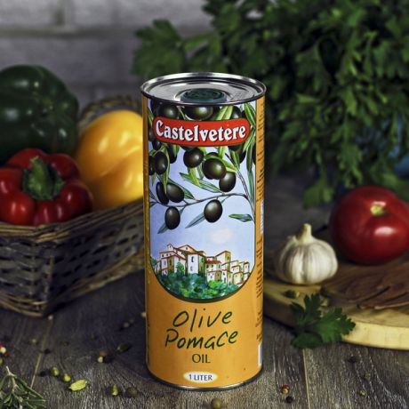 Оливковое масло Castelvetere рафинированное в жестяной банке (1 л, Италия)