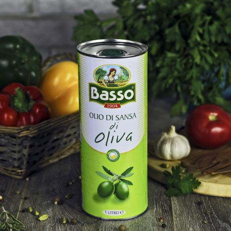 Оливковое масло Basso в жестяной банке (1 л, Италия)