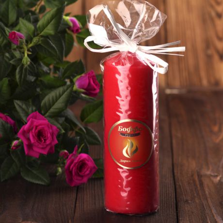 Декоративная свеча "Классическая колонна" (красная, 5 x 15 см)