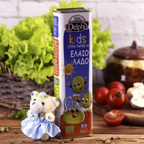 Оливковое масло Delphi для детей BIO Extra Virgin в жестяной банке (500 мл, Греция)