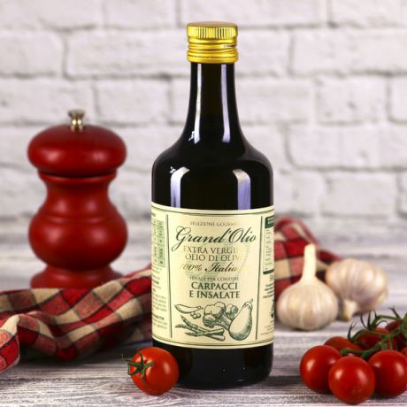 Оливковое масло Grand Olio для карпаччо и салатов Extra Virgin (500 мл, Италия)