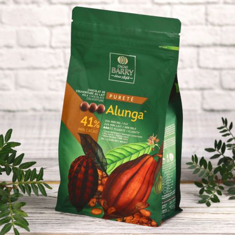 Молочный шоколад для фонтанов Cacao Barry "Alunga" 41% (1 кг, в каллетах)