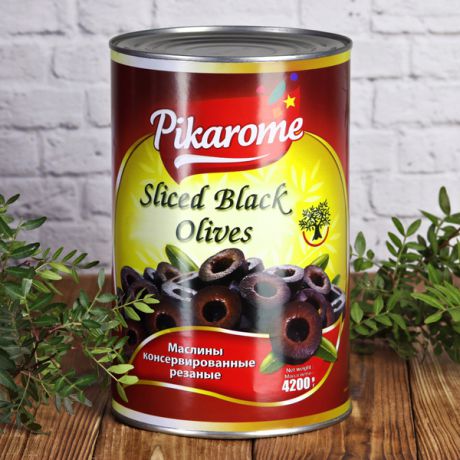 Оливки чёрные Pikarome резаные в рассоле (4,2 кг)